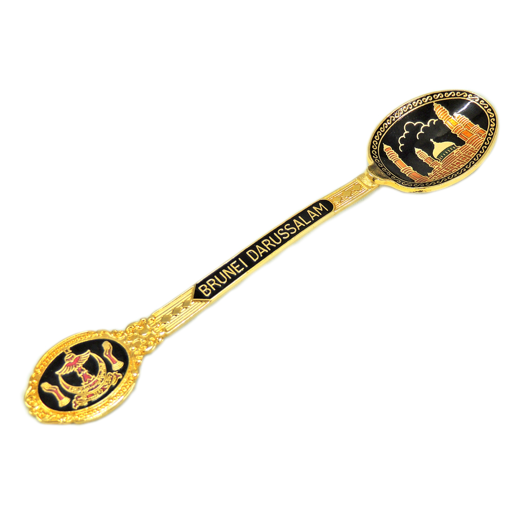 flat handle enamel souvenir spoon